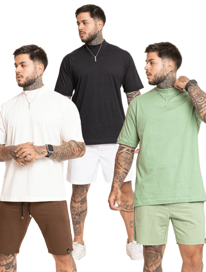 Kit 3 Camisetas Oversized Man